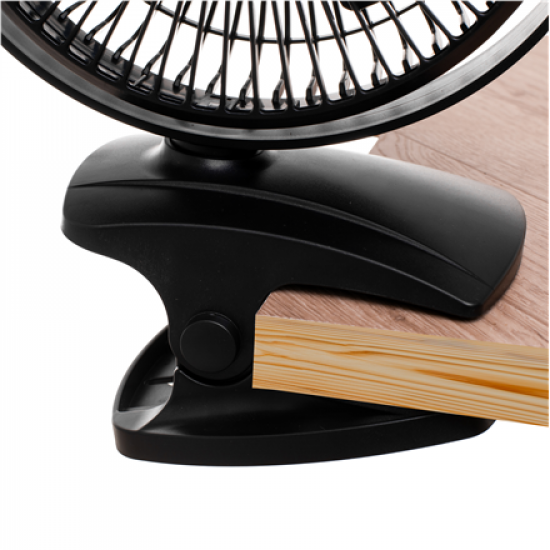 Adler Rechargeable Clip-on Desk Fan | AD 7342 | Table Fan | Black | Diameter 15.5 cm | Number of speeds 3 | Oscillation | 5 W