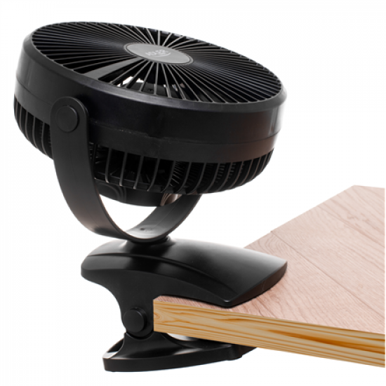 Adler Rechargeable Clip-on Desk Fan | AD 7342 | Table Fan | Black | Diameter 15.5 cm | Number of speeds 3 | Oscillation | 5 W