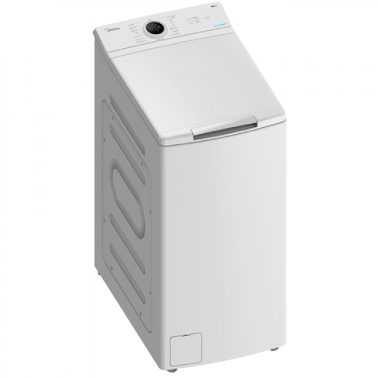 Midea | Washing Machine | MF100T70BA10/W-HR | Energy efficiency class A | Top loading | Washing capacity 7 kg | 1200 RPM | Depth 61 cm | Width 40 cm | Display | LED | Steam function | White