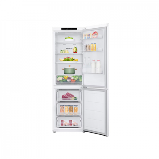 LG Refrigerator | GBV21L0ESW | Energy efficiency class E | Free standing | Combi | Height 186 cm | No Frost system | Fridge net capacity 234 L | Freezer net capacity 110 L | Display | 35 dB | White