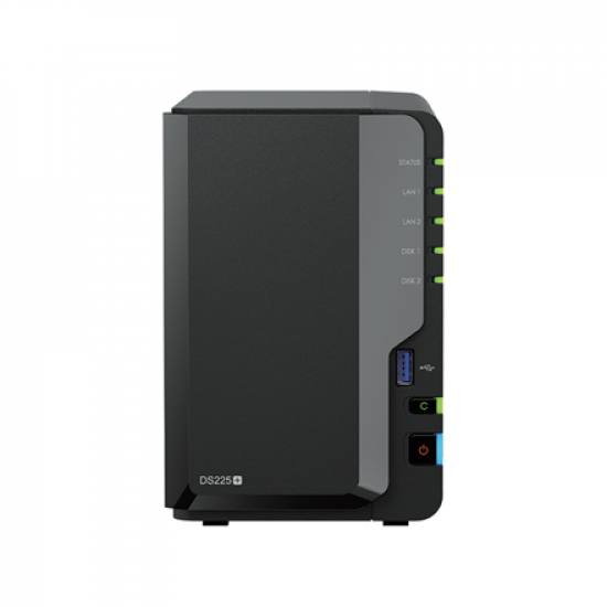 Synology DiskStation | DS225+ | Intel Celeron | J4125 | 2 GB | DDR4 | Black