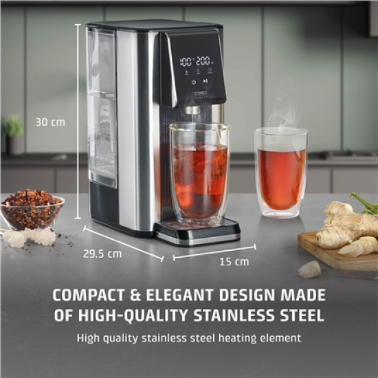 Caso Turbo hot water dispenser | HW 620 | Water Dispenser | 2600 W | 2.5 L | Plastic/Stainless Steel | Black/Stainless Steel