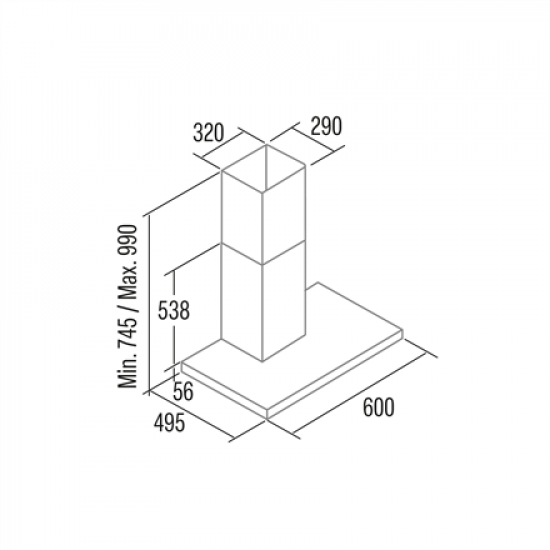 CATA Hood | SYGMA 6010 X | Wall mounted | Energy efficiency class A | Width 70 cm | 802 m³/h | Electronic | LED | Grey