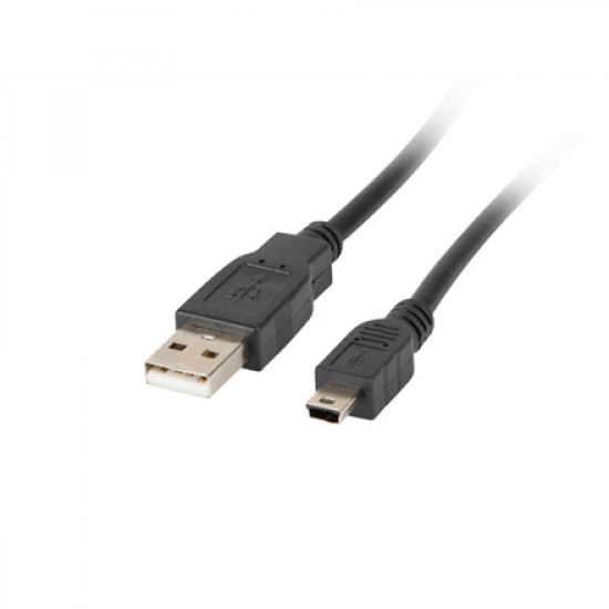 Lanberg Mini USB to USB Type-A 2.0 Cable, 1.8 m | CA-USBK-10CC-0018-BK | Mini USB to USB Type-A