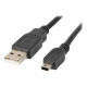 Lanberg Mini USB to USB Type-A 2.0 Cable, 1.8 m | CA-USBK-10CC-0018-BK | Mini USB to USB Type-A