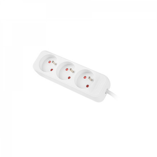 Lanberg Cable Power Strip, 3X French Outlets Quality-Grade Copper, 1.5 m | PS0-03E-0150-W