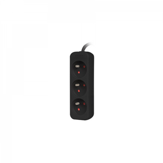 Lanberg Cable Power Strip, 3X French Outlets Quality-Grade Copper, 1.5 m | PS0-03E-0150-BK