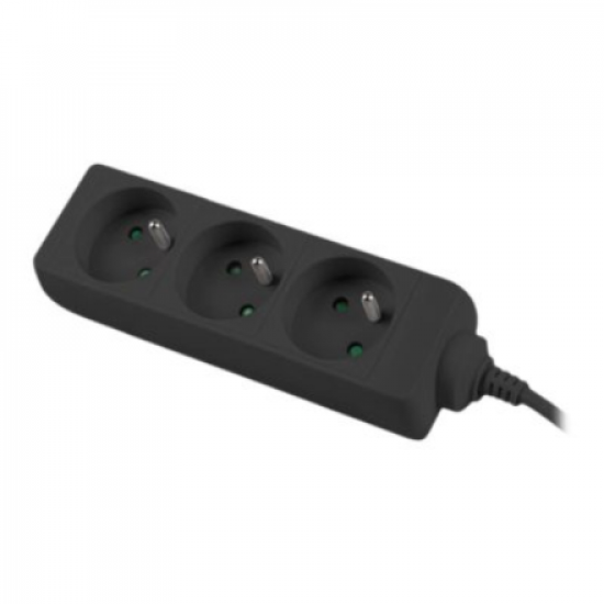 Lanberg Cable Power Strip, 3X French Outlets Quality-Grade Copper, 1.5 m | PS0-03E-0150-BK