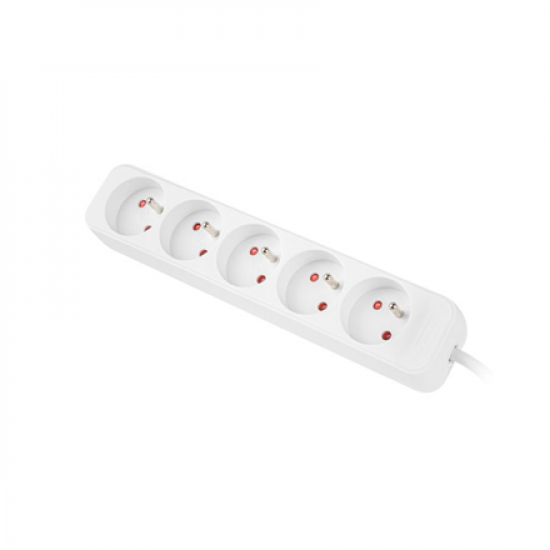 Lanberg Cable Power Strip, 5X French Outlets Quality-Grade Copper, 1.5 m | PS0-05E-0150-W