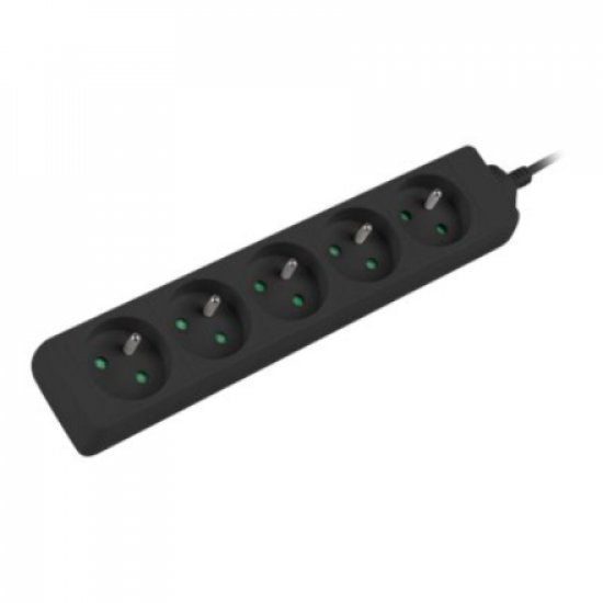Lanberg Cable Power Strip, 5X French Outlets Quality-Grade Copper, 1.5 m | PS0-05E-0150-BK