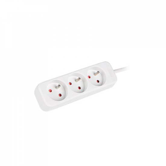 Lanberg Cable Power Strip 3M 3X French Outlets Quality-Grade Copper | PS0-03E-0300-W
