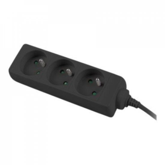 Lanberg Cable Power Strip, 3X French Outlets Quality-Grade Copper, 3 m | PS0-03E-0300-BK