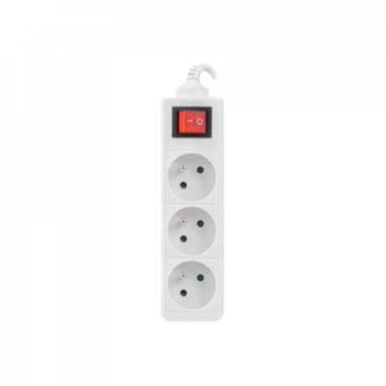 Lanberg Cable Power Strip, 3X French Outlets with Switch, Quality-Grade Copper, 1.5 m | PS1-03E-0150-W