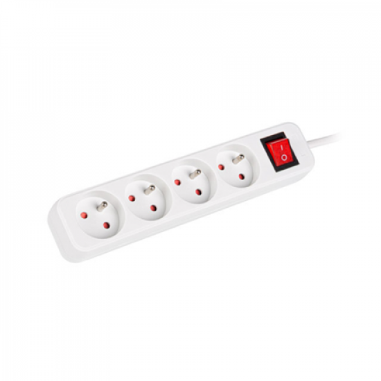 Lanberg Cable Power Strip, 4X French Outlets with Switch, Quality-Grade Copper, 1.5 m | PS1-04E-0150-W