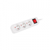 Lanberg Cable Power Strip 3M 3X French Outlets with Switch, Quality-Grade Copper | PS1-03E-0300-W