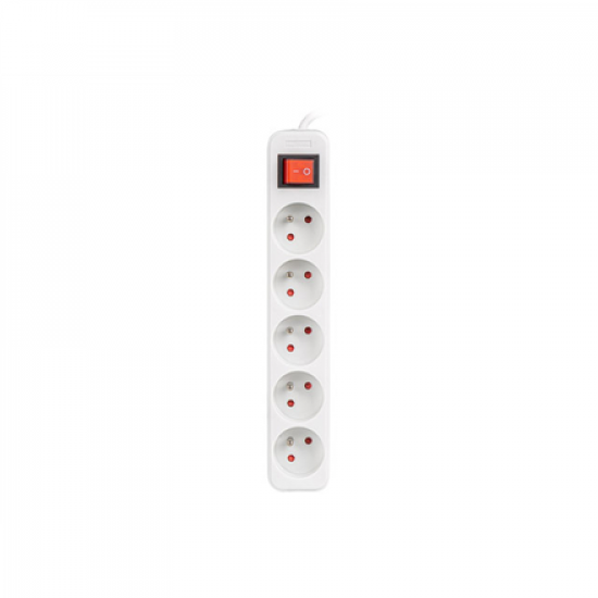 Lanberg Cable Power Strip, 5X French Outlets with Switch, Quality-Grade Copper, 3 m | PS1-05E-0300-W