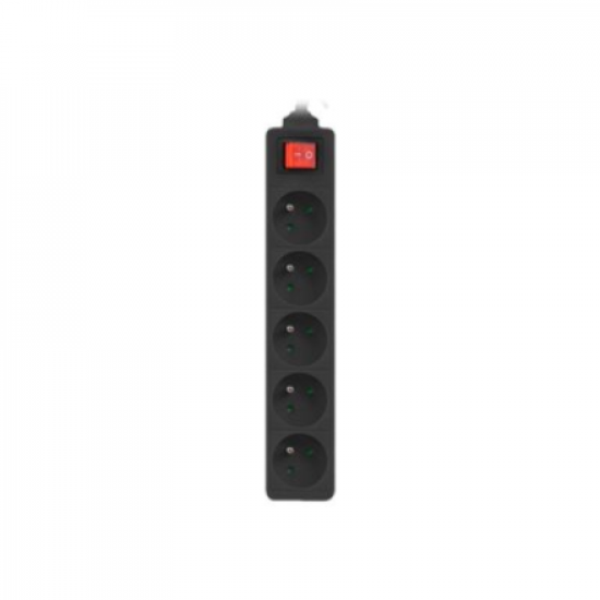 Lanberg Cable Power Strip 3M 5X French Outlets with Switch, Quality-Grade Copper | PS1-05E-0300-BK