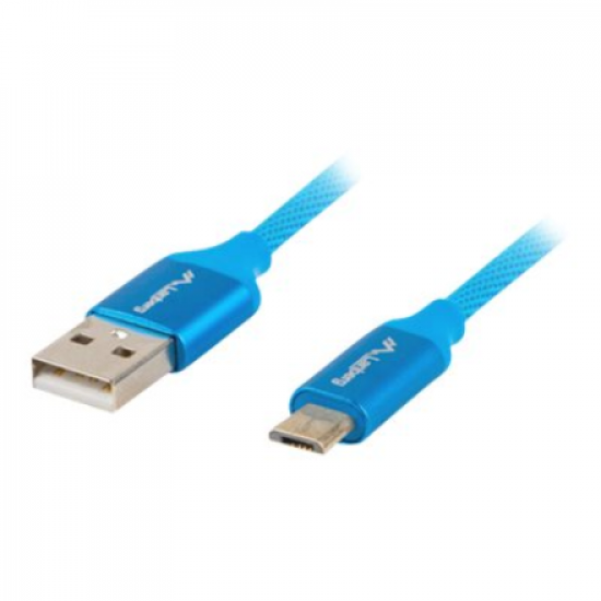 Lanberg USB Micro to USB-A 2.0 Cable Blue Premium QC 3.0, 1.8 m | CA-USBM-20CU-0018-BL | USB Micro to USB Type-A