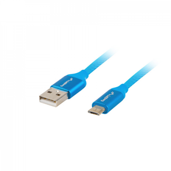 Lanberg USB Micro to USB-A 2.0 Cable Blue Premium QC 3.0, 1 m | CA-USBM-20CU-0010-BL | USB Micro to USB Type-A