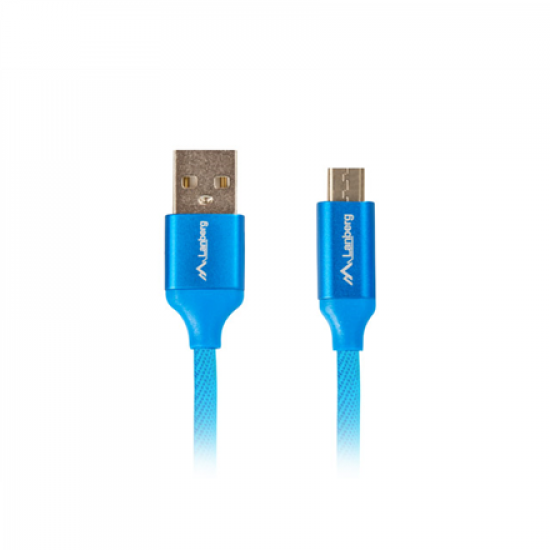 Lanberg USB Micro to USB-A 2.0 Cable Blue Premium QC 3.0, 1 m | CA-USBM-20CU-0010-BL | USB Micro to USB Type-A