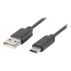 Lanberg USB-C to USB-A2.0 Cable Black QC 3.0, 1.8 m | CA-USBO-20CU-0018-BK | USB Type-A to USB Type-C