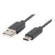 Lanberg USB Type-C to USB Type-A 2.0 Cable, 0.5 m | CA-USBO-10CU-0005-BK | USB Type-C to USB Type-A
