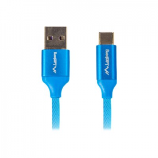 Lanberg USB Type-C to USB Type-A 2.0 Cable Blue QC 3.0 Premium, 1.8 m | CA-USBO-22CU-0018-BL | USB Type-C to USB Type-A