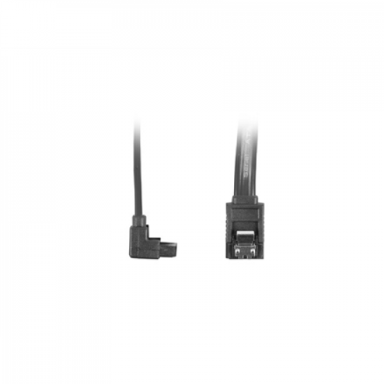 Lanberg SATA Data III (6GB/s) Cable 50CM Angled Metal Clips | CA-SASA-13CU-0050-BK