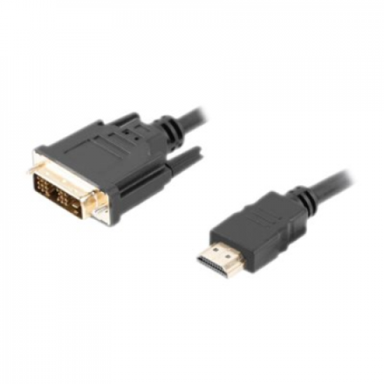 Lanberg HDMI to DVI-D Cable, Single Link with Gold-Plated Connectors | CA-HDDV-10CC-0018-BK | HDMI to DVI-D | 1.8 m