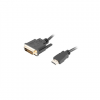 Lanberg HDMI to DVI-D Cable Dual Link with Gold-Plated 4K Connectors | CA-HDDV-20CU-0018-BK | HDMI to DVI-D | 1.8 m