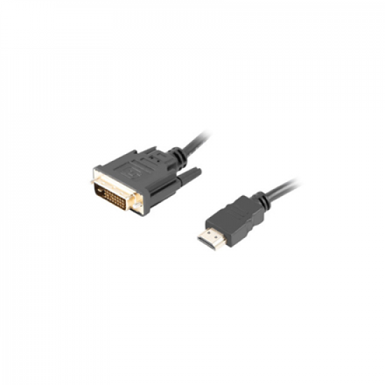 Lanberg HDMI to DVI-D Cable Dual Link with Gold-Plated 4K Connectors | CA-HDDV-20CU-0018-BK | HDMI to DVI-D | 1.8 m