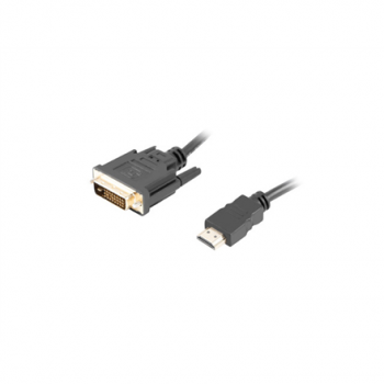 Lanberg HDMI to DVI-D Cable Dual Link with Gold-Plated 4K Connectors | CA-HDDV-20CU-0018-BK | HDMI to DVI-D | 1.8 m