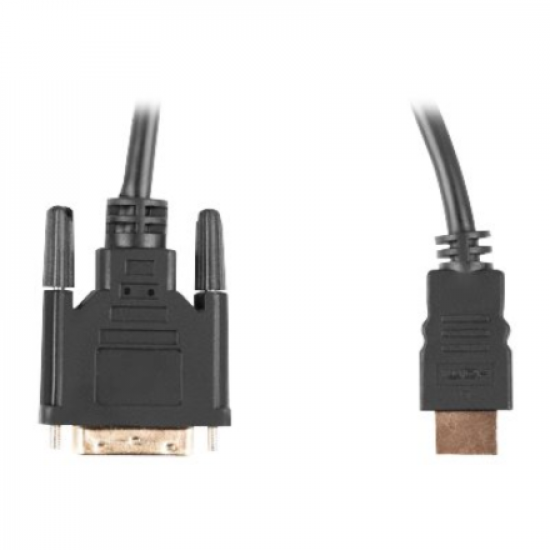 Lanberg HDMI to DVI-D Cable Dual Link with Gold-Plated 4K Connectors | CA-HDDV-20CU-0018-BK | HDMI to DVI-D | 1.8 m