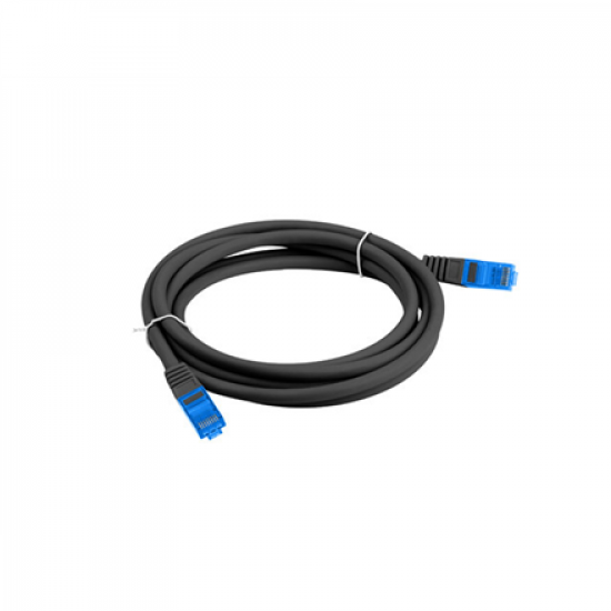 Lanberg | Patchcord Cat.6A S/FTP LSZH CCA Black Fluke Passed | PCF6A-10CC-0050-BK | 0.5 m | Black