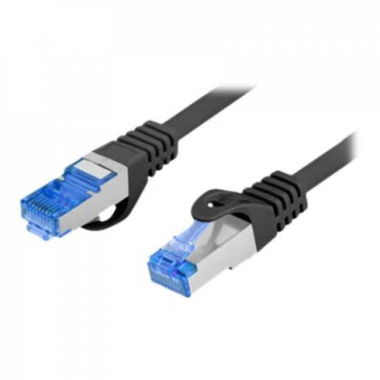 Lanberg | Patchcord Cat.6A S/FTP LSZH CCA Black Fluke Passed | PCF6A-10CC-0050-BK | 0.5 m | Black