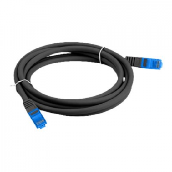 Lanberg | Patch cable - CAT 6a | RJ-45 - male | RJ-45 - male | 1 m | Black | RAL 9004