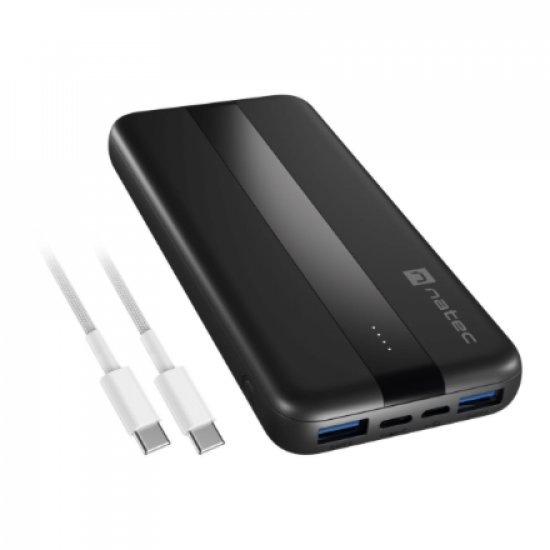 Natec Power Bank | Trevi Slim Q V2 | 10000 mAh | Black