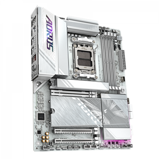 Gigabyte X870E AORUS ELITE WIFI7 ICE | Processor family AMD | Processor socket AM5 | DDR5 | Supported hard disk drive interfaces SATA, M.2 | Number of SATA connectors 4