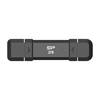Silicon Power Portable External SSD | DS72 | 2000 GB | USB Type-A/USB Type-C 3.2 Gen 2 | Black