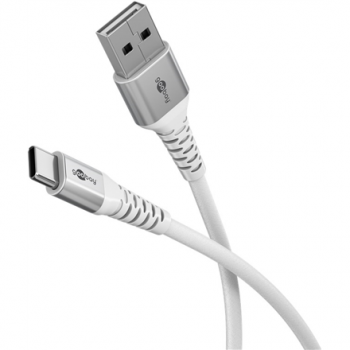 Goobay USB-C to USB-A Supersoft Textile Cable with Metal Plugs | 74530