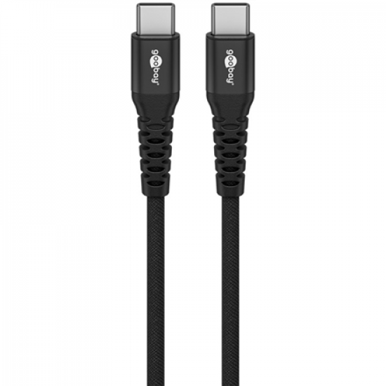 Goobay USB-C Supersoft Textile Cable with Metal Plugs, 1 m