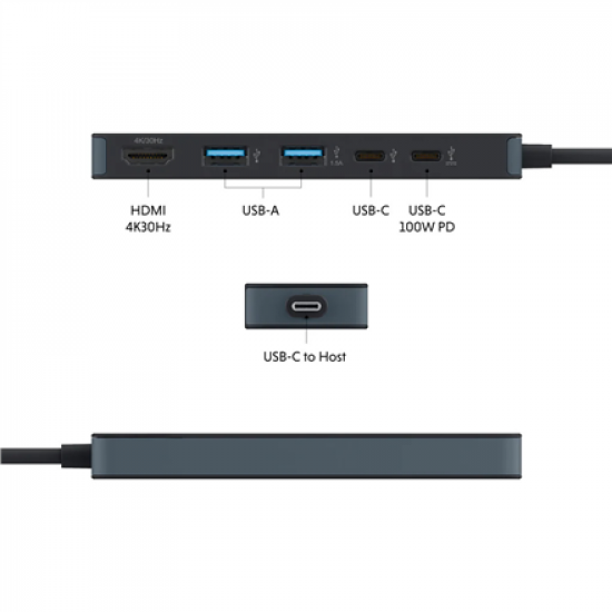 Hyper HyperDrive Flex 5 Port USB-C Hub | HD4101BKGL | HDMI ports quantity 1