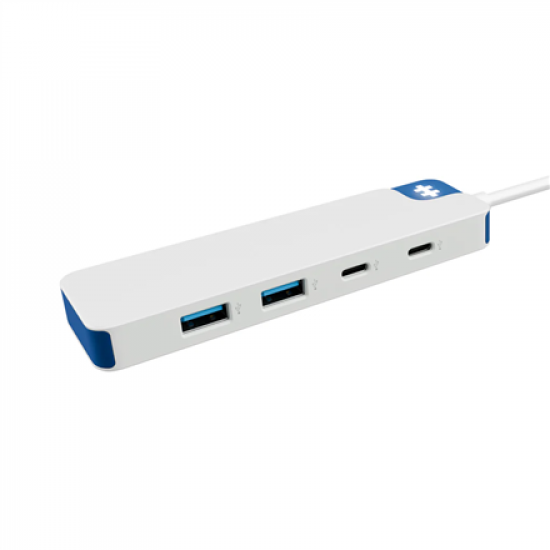 Hyper HyperDrive Flex 4 Port USB-C Combo Hub, White/Blue | HD5200BUGL