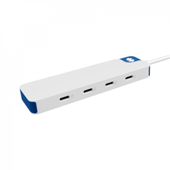 Hyper HyperDrive Flex 4 Port USB-C Hub, White/Blue | HD5201BUGL