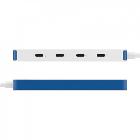 Hyper HyperDrive Flex 4 Port USB-C Hub, White/Blue | HD5201BUGL