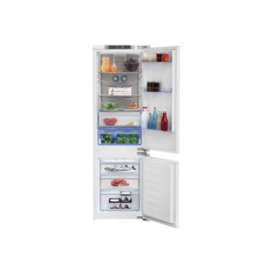 BEKO Refrigerator | BCNA275E4FN | Energy efficiency class E | Built-in | Combi | Height 177.5 cm | No Frost system | Fridge net capacity 185 L | Freezer net capacity 69 L | Display | 38 dB | White