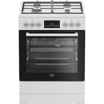 BEKO Cooker | FBM62330GWDTN | Hob type Gas | Oven type Electric | White | Width 60 cm | Grilling | LED | Depth 60 cm | 72 L