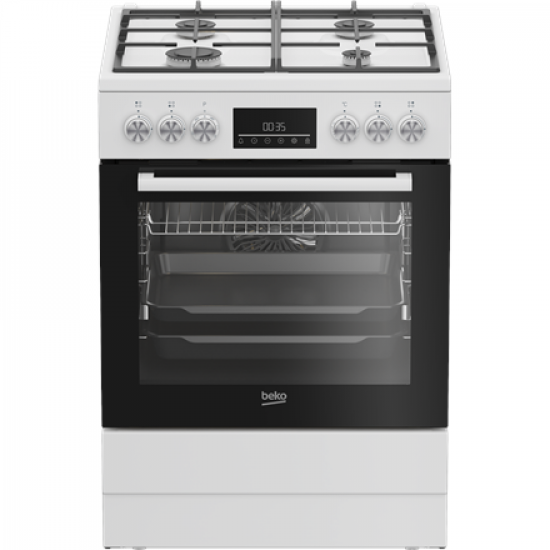 BEKO Cooker | FBM62330GWDTN | Hob type Gas | Oven type Electric | White | Width 60 cm | Grilling | LED | Depth 60 cm | 72 L