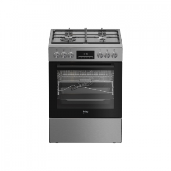BEKO Cooker | FBMA61330GXDT | Hob type Gas | Oven type Electric | Stainless Steel | Width 60 cm | Grilling | LED | Depth 60 cm | 72 L