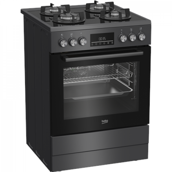 BEKO Cooker | FBM62330GADSN | Hob type Gas | Oven type Electric | Grey | Width 60 cm | Grilling | LED | Depth 60 cm | 72 L